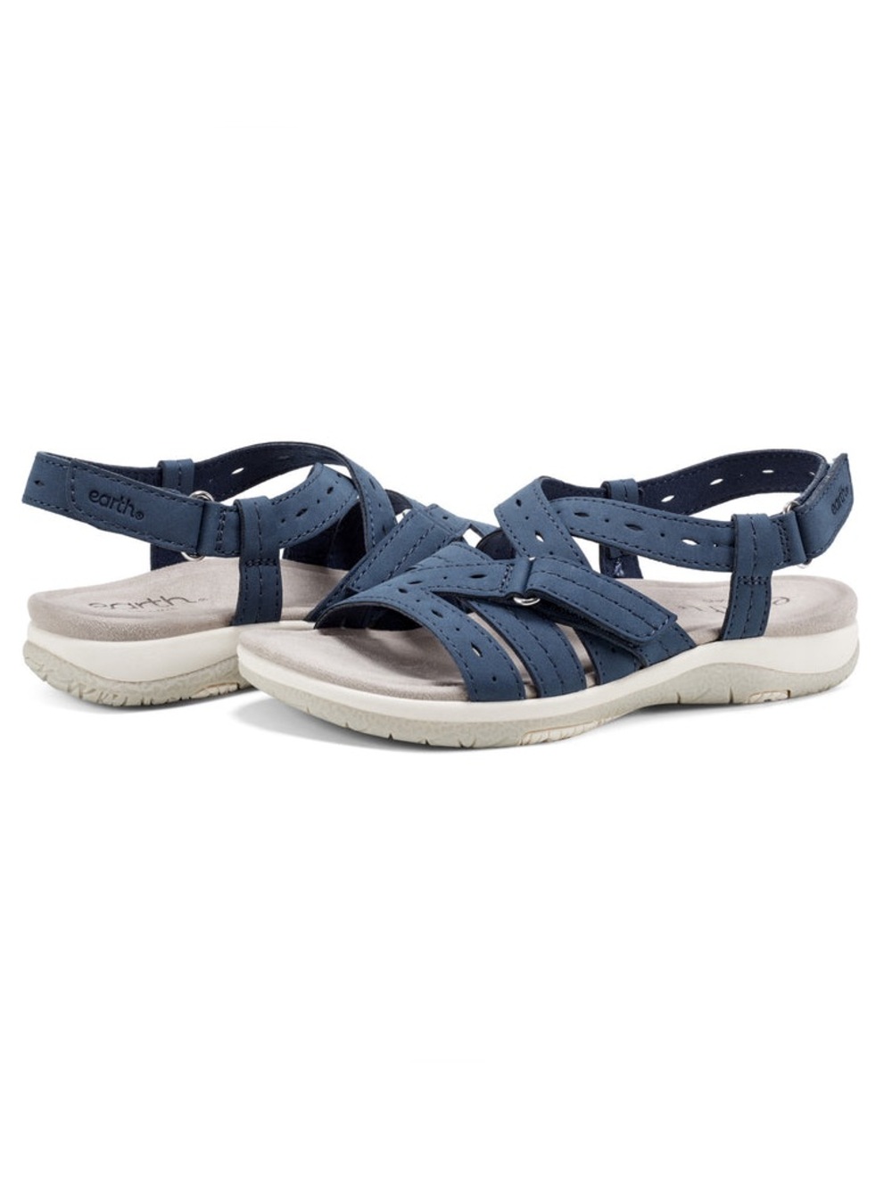 ♥️♥️ Earth Women's Samsin Strappy Flat Sandals - Dark Blue 9.5